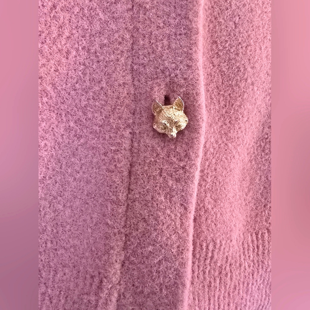 Zara blush pink Cardigan fox buttons - Picture 4 of 5